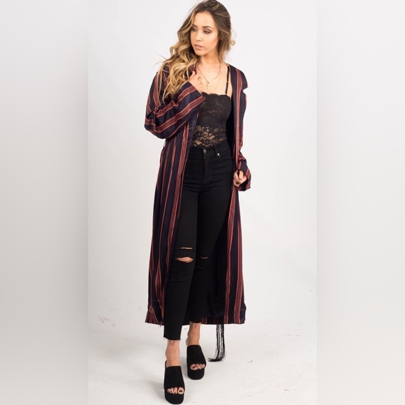 NWT! FP Free People Atrium Striped Duster Sz XS - Picture 3 of 14